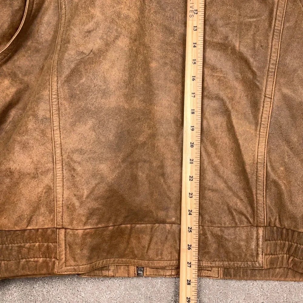 Wilsons Leather Jacket Mens 4XL Brown Thinsulate Lined Bomber Distressed Vintage